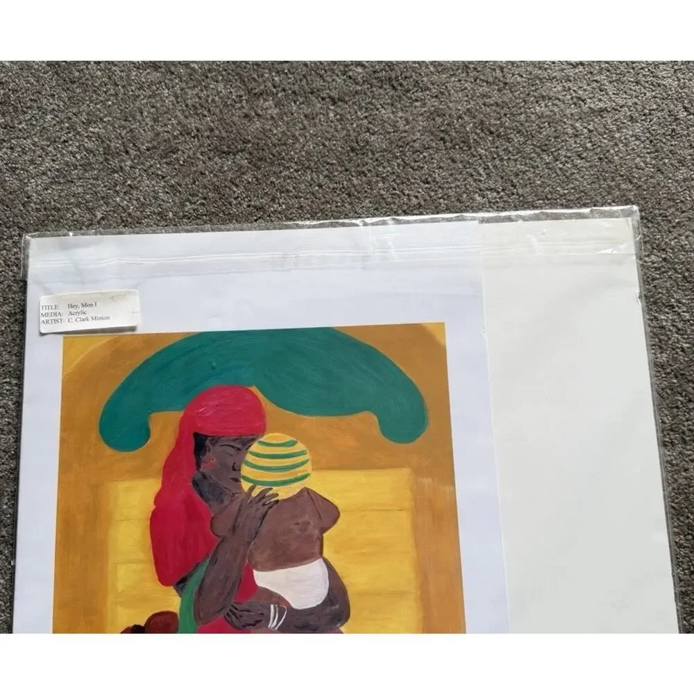 C. Clark Minton “Hey, Mon” Matted Giclée Print Caribbean Style Art (Damaged) - Picture 5 of 12